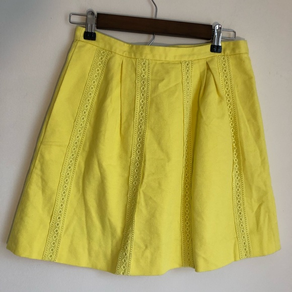 J. Crew Dresses & Skirts - NWOT J.Crew Yellow Skirt with Lace Insets